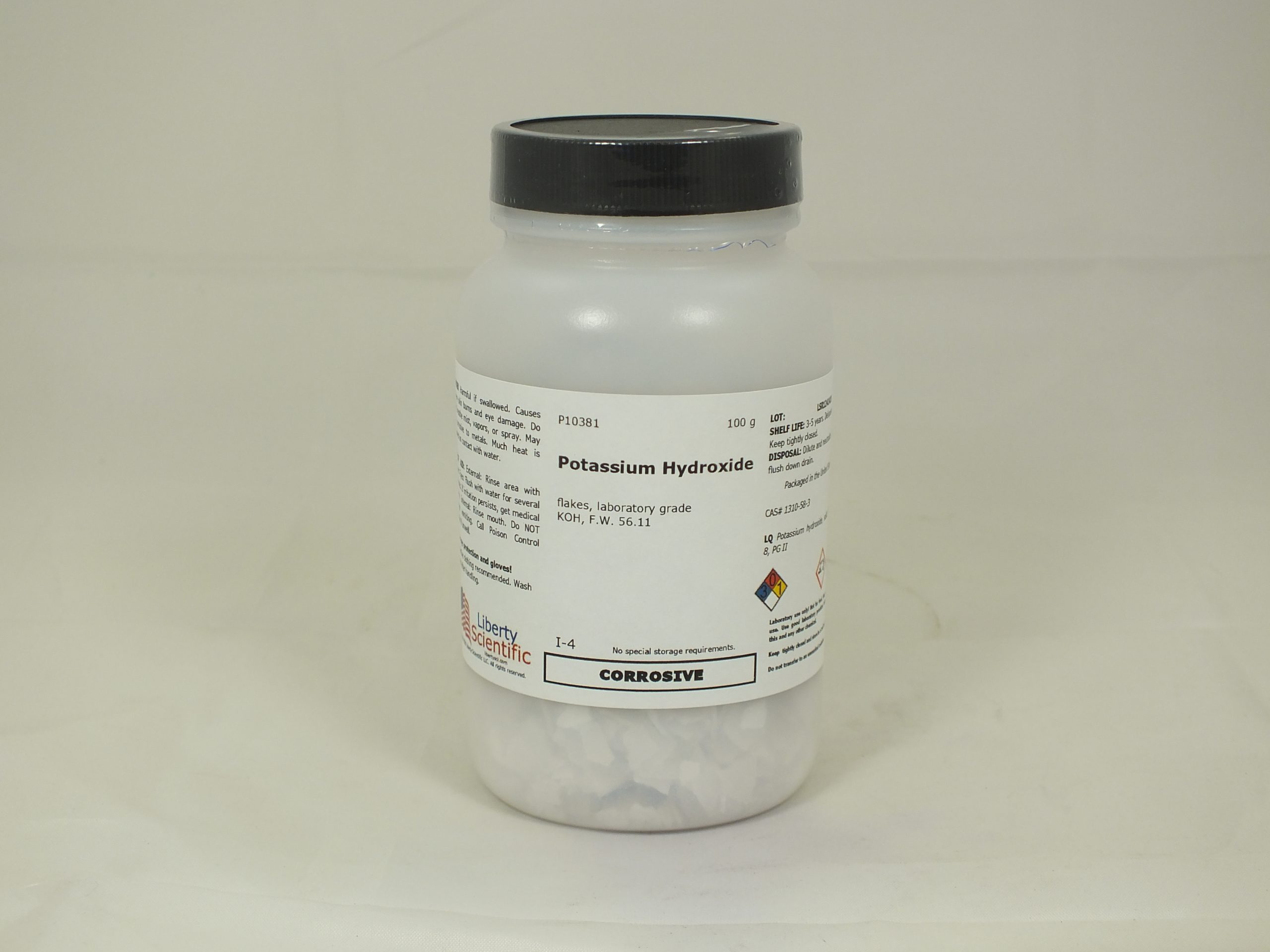 Potassium Hydroxide, flake, 100 g